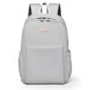 Unisex White Waterproof Laptop Backpack with Padded Compartment,